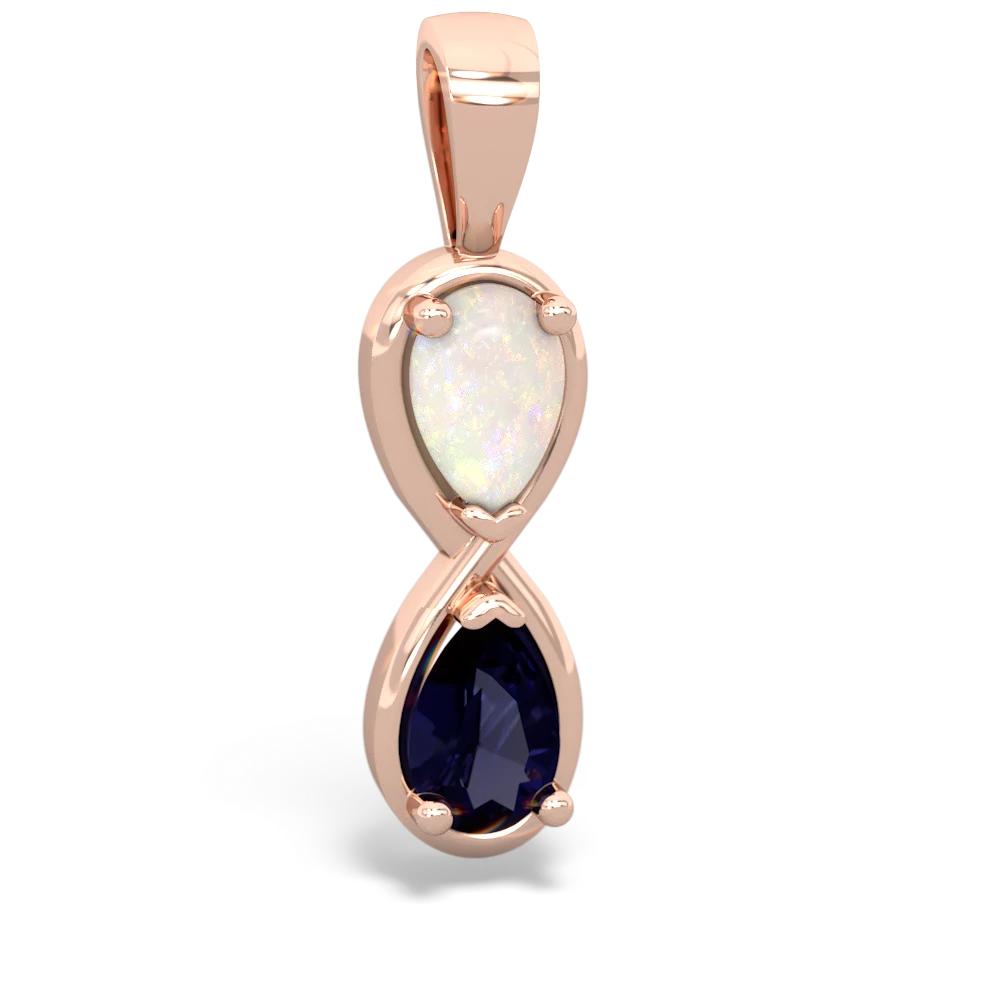 Opal Infinity 14K Rose Gold pendant P5050