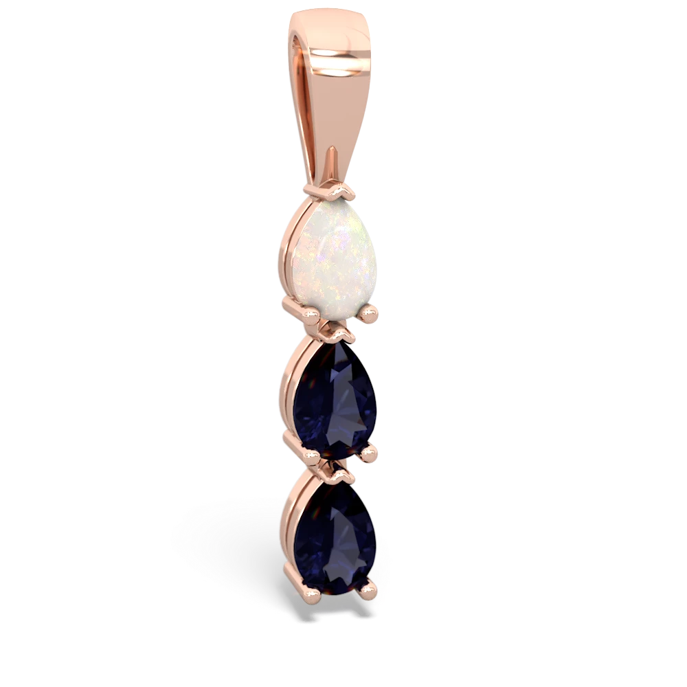 Opal Dew Drops 14K Rose Gold pendant P2251