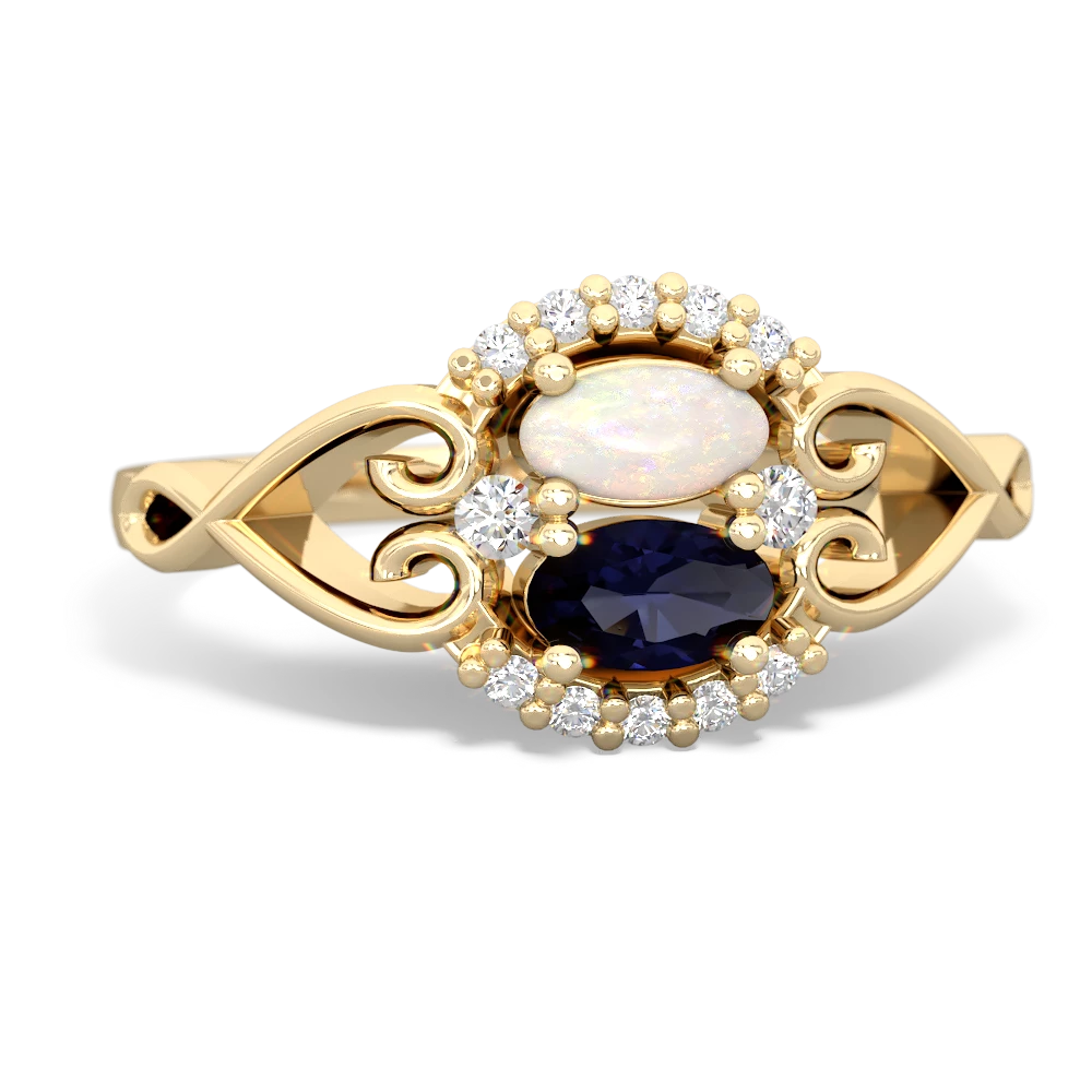 Opal Love Nest 14K Yellow Gold ring R5860