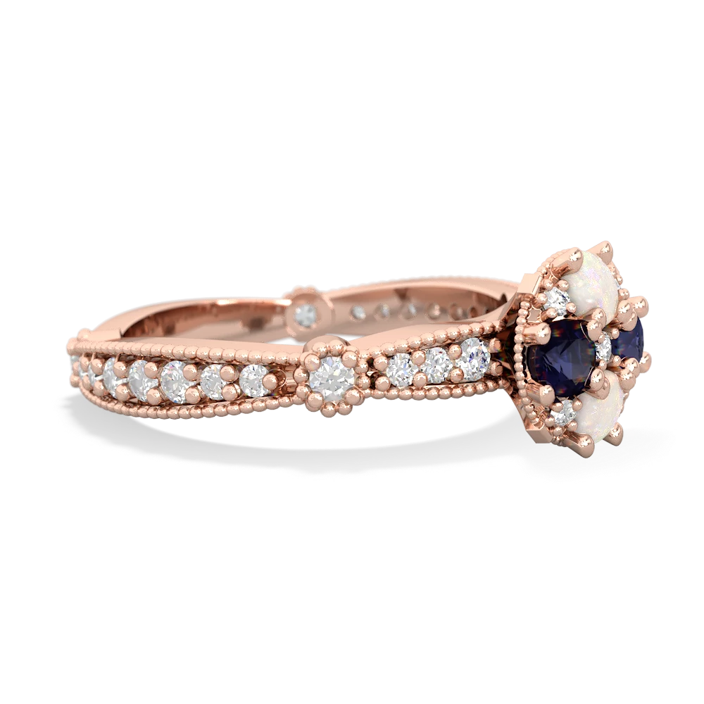 Opal Sparkling Tiara Cluster 14K Rose Gold ring R26293RD