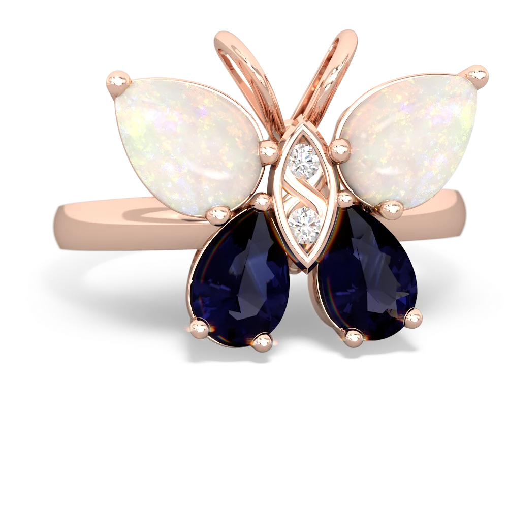 Opal Butterfly 14K Rose Gold ring R2215