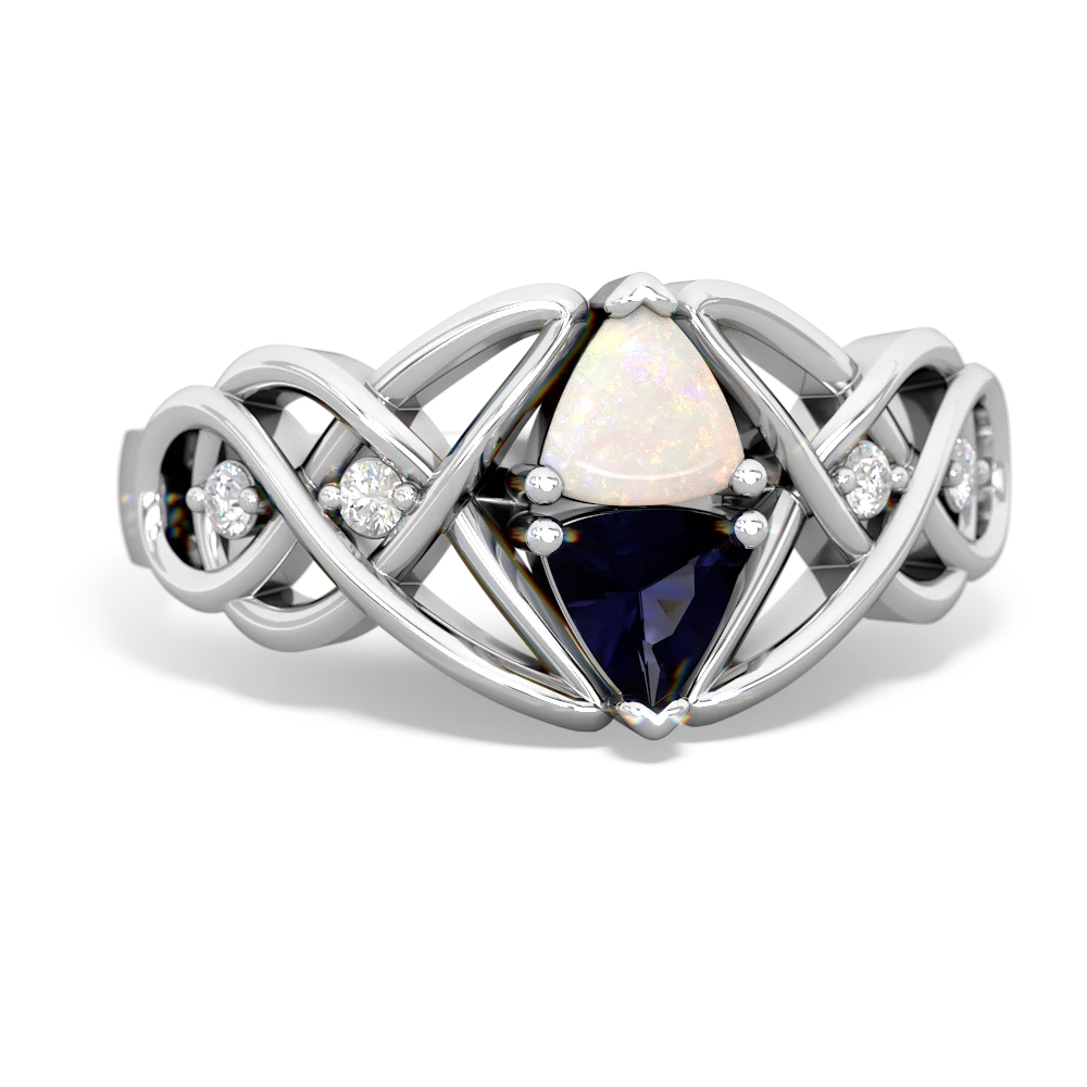 Opal Keepsake Celtic Knot 14K White Gold ring R5300