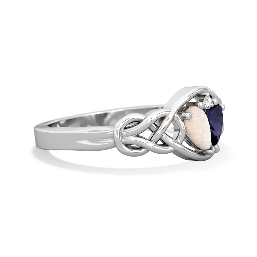 Opal Celtic Love Knot 14K White Gold ring R5420