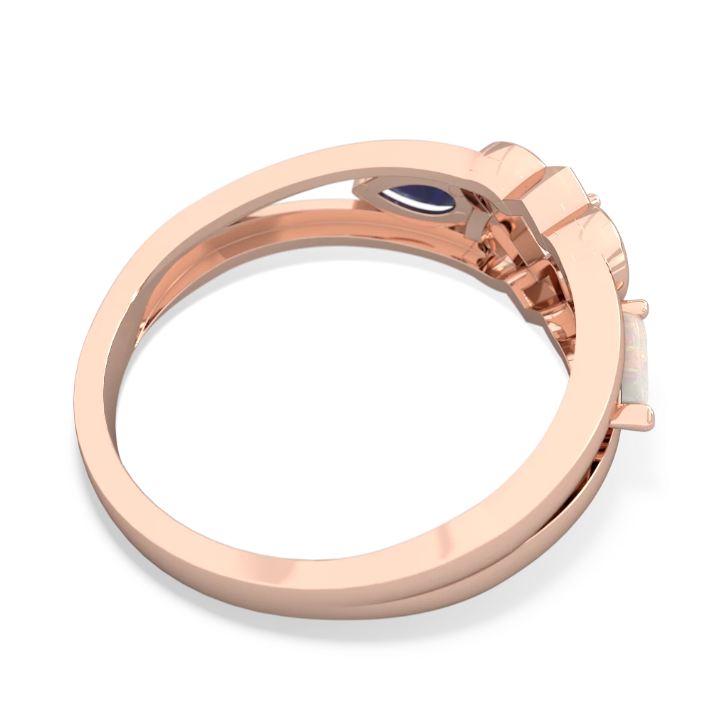 Opal Hearts Intertwined 14K Rose Gold ring R5880