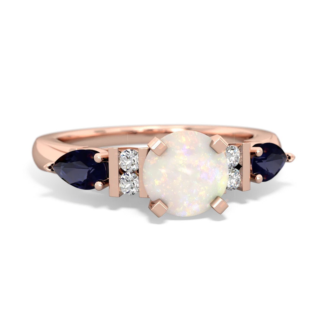 Opal 6Mm Round Eternal Embrace Engagement 14K Rose Gold ring R2005