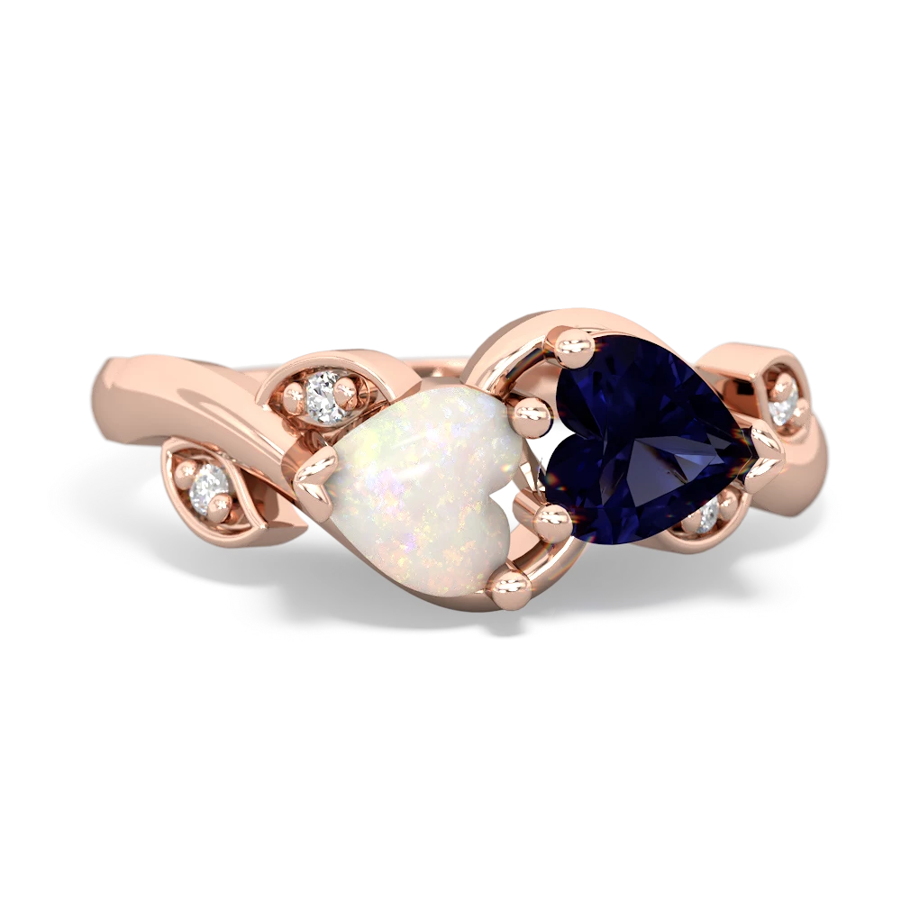 Opal Floral Elegance 14K Rose Gold ring R5790