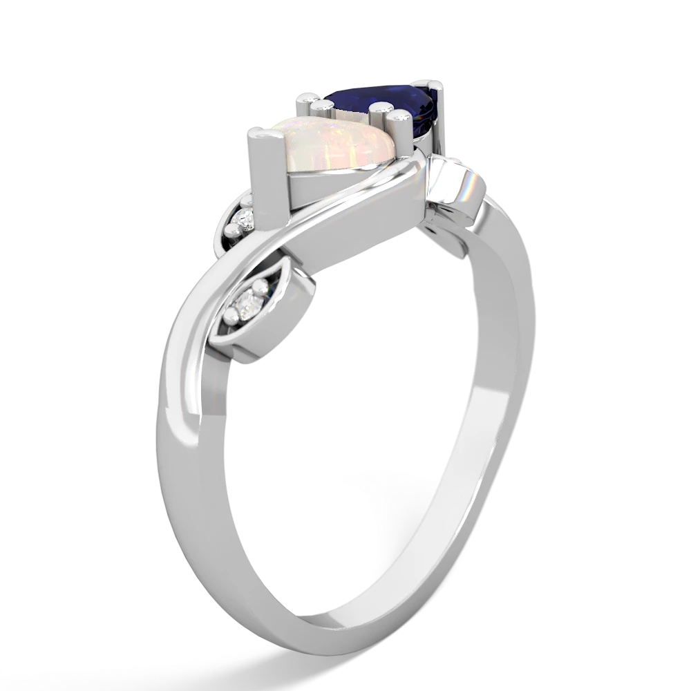 Opal Floral Elegance 14K White Gold ring R5790