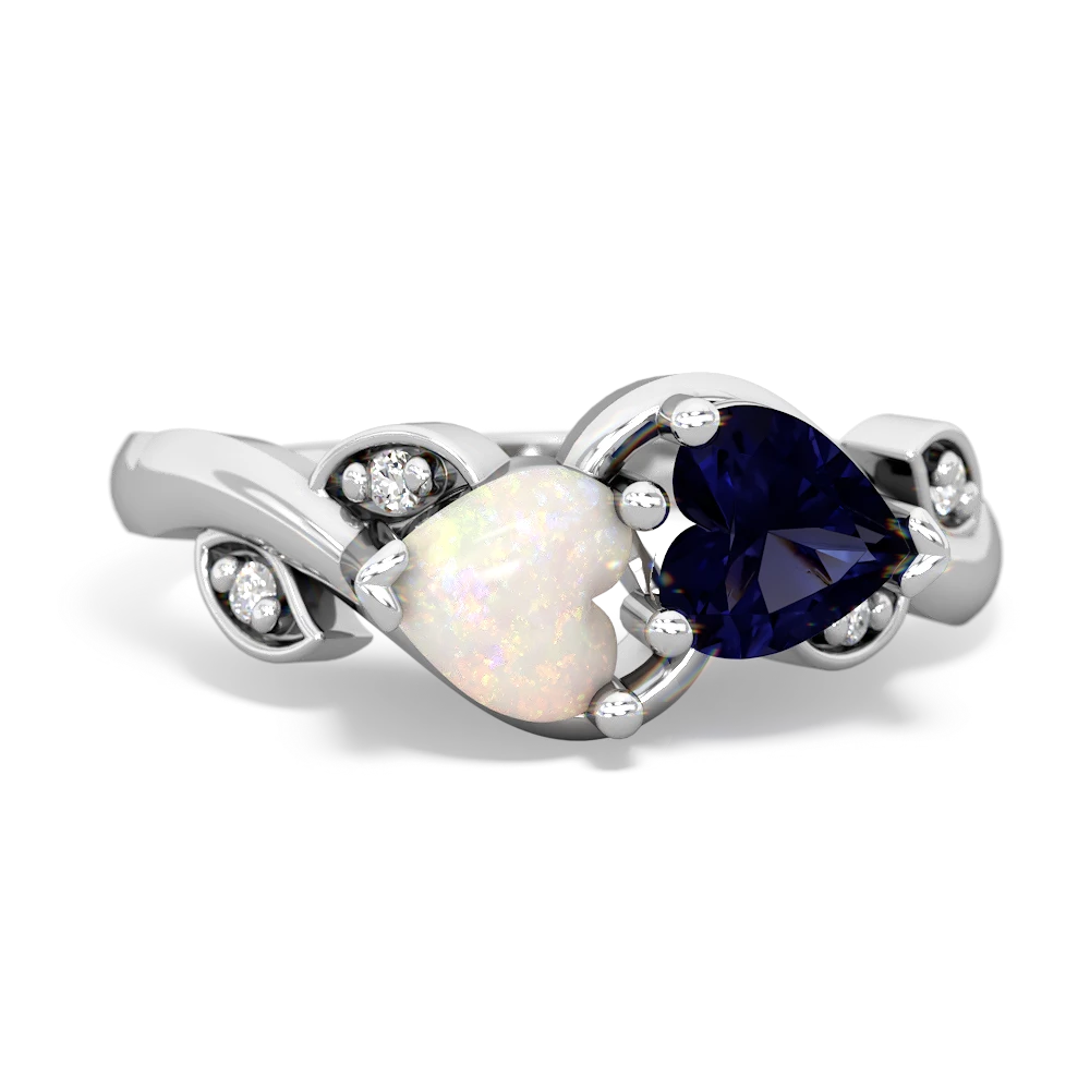Opal Floral Elegance 14K White Gold ring R5790