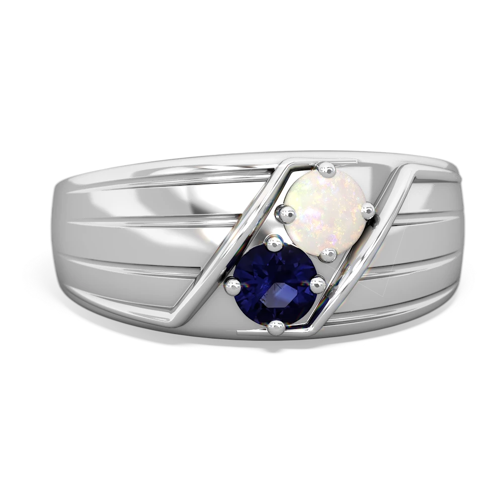 Opal Men's Streamline 14K White Gold ring R0460