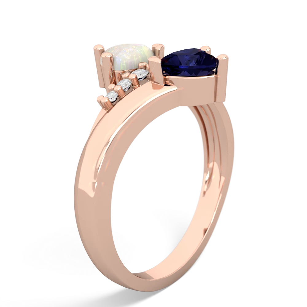 Opal Heart To Heart 14K Rose Gold ring R2064