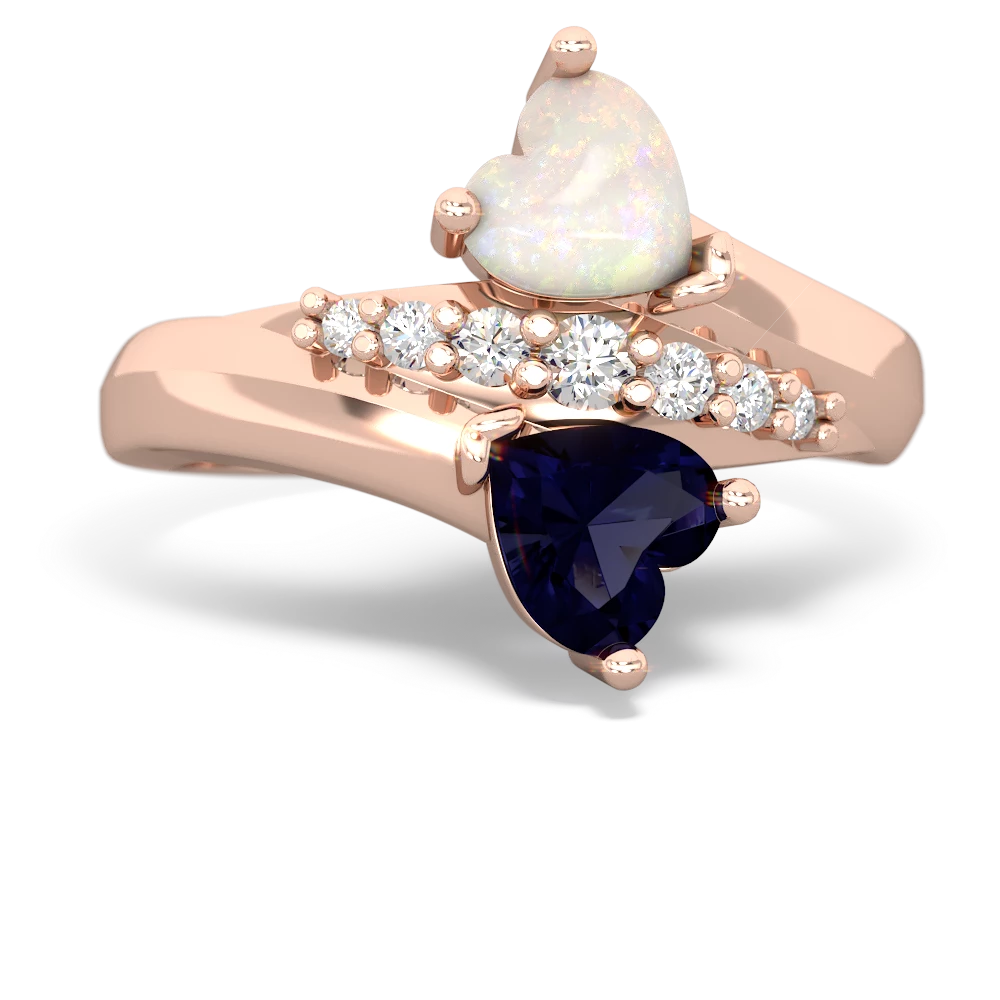 Opal Heart To Heart 14K Rose Gold ring R2064