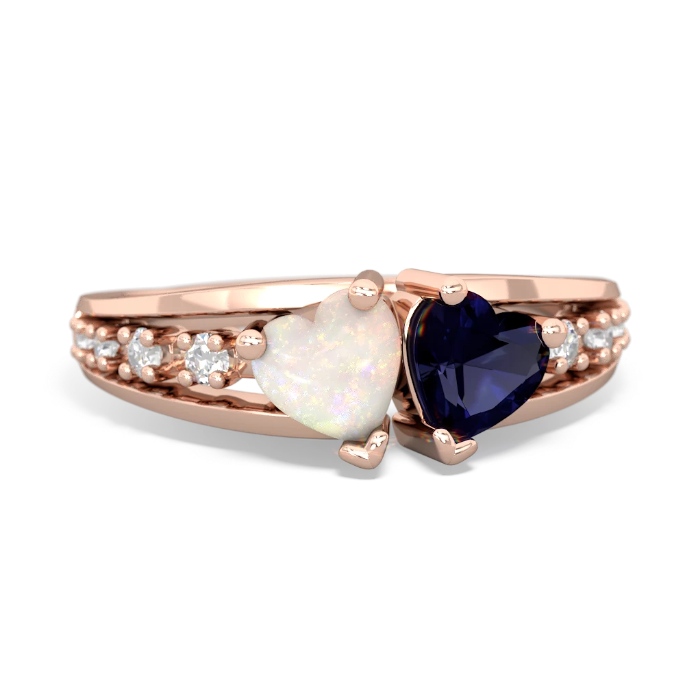 Opal Heart To Heart 14K Rose Gold ring R3342