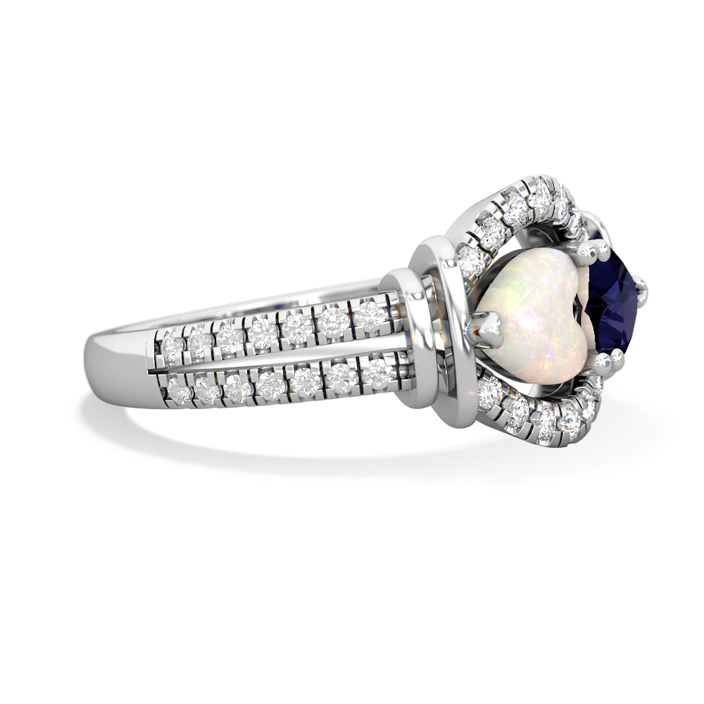 Opal Art-Deco Keepsake 14K White Gold ring R5630