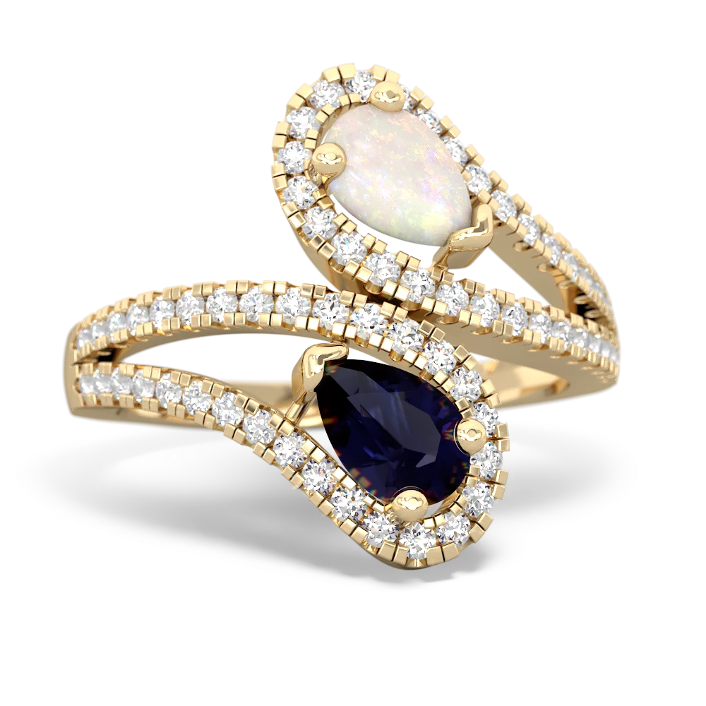 Opal Diamond Dazzler 14K Yellow Gold ring R3000