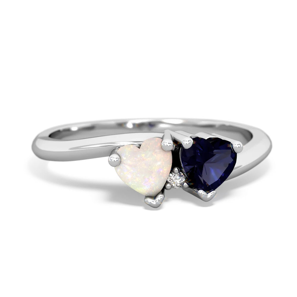 Opal Sweethearts 14K White Gold ring R5260