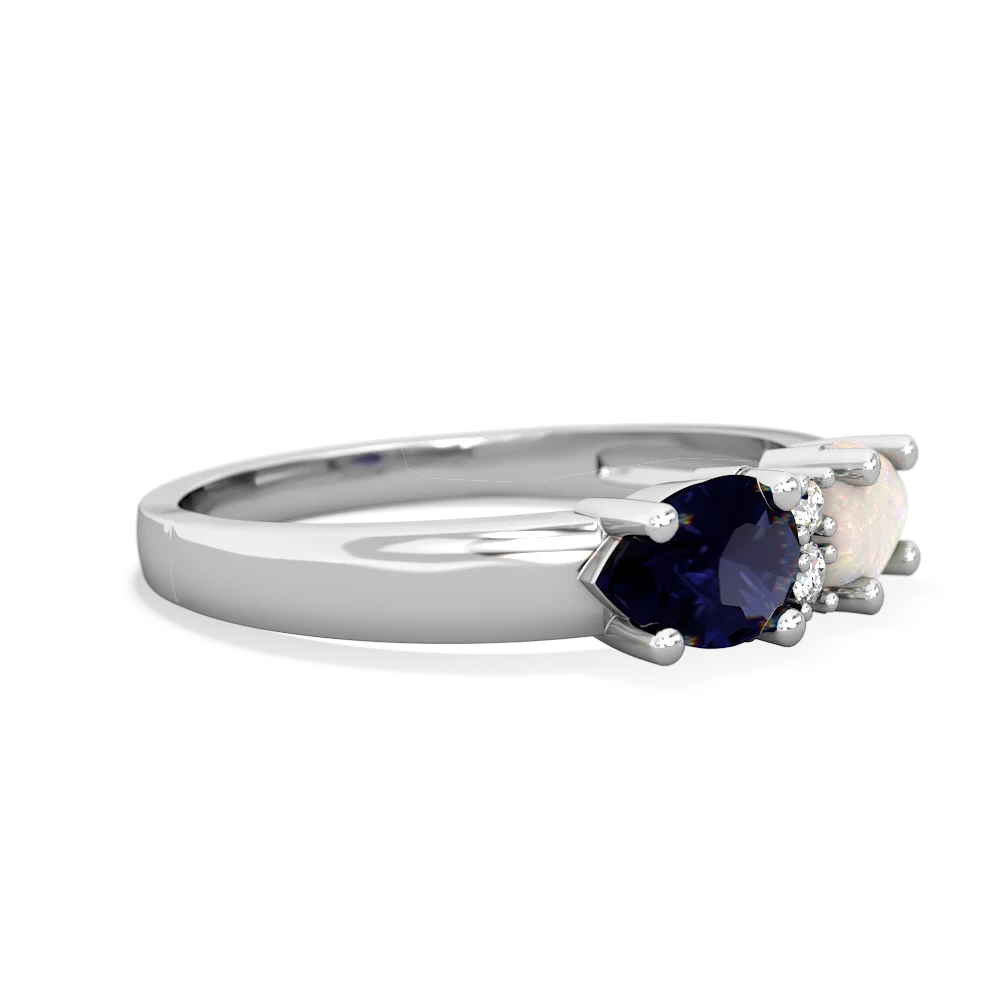 Opal Pear Bowtie 14K White Gold ring R0865