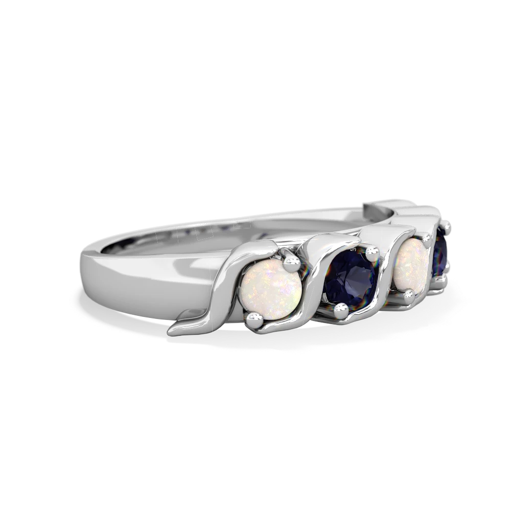 Opal Anniversary Band 14K White Gold ring R2089