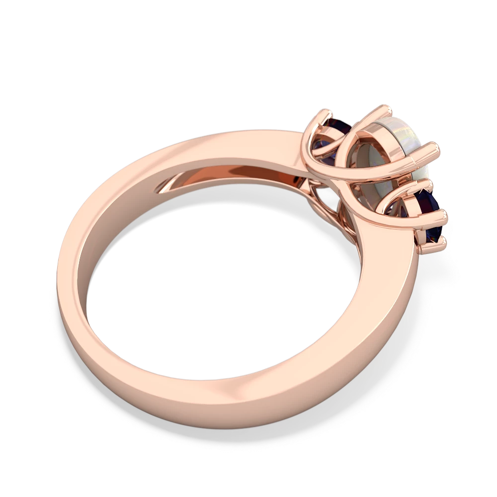 Opal Three Stone Oval Trellis 14K Rose Gold ring R4024