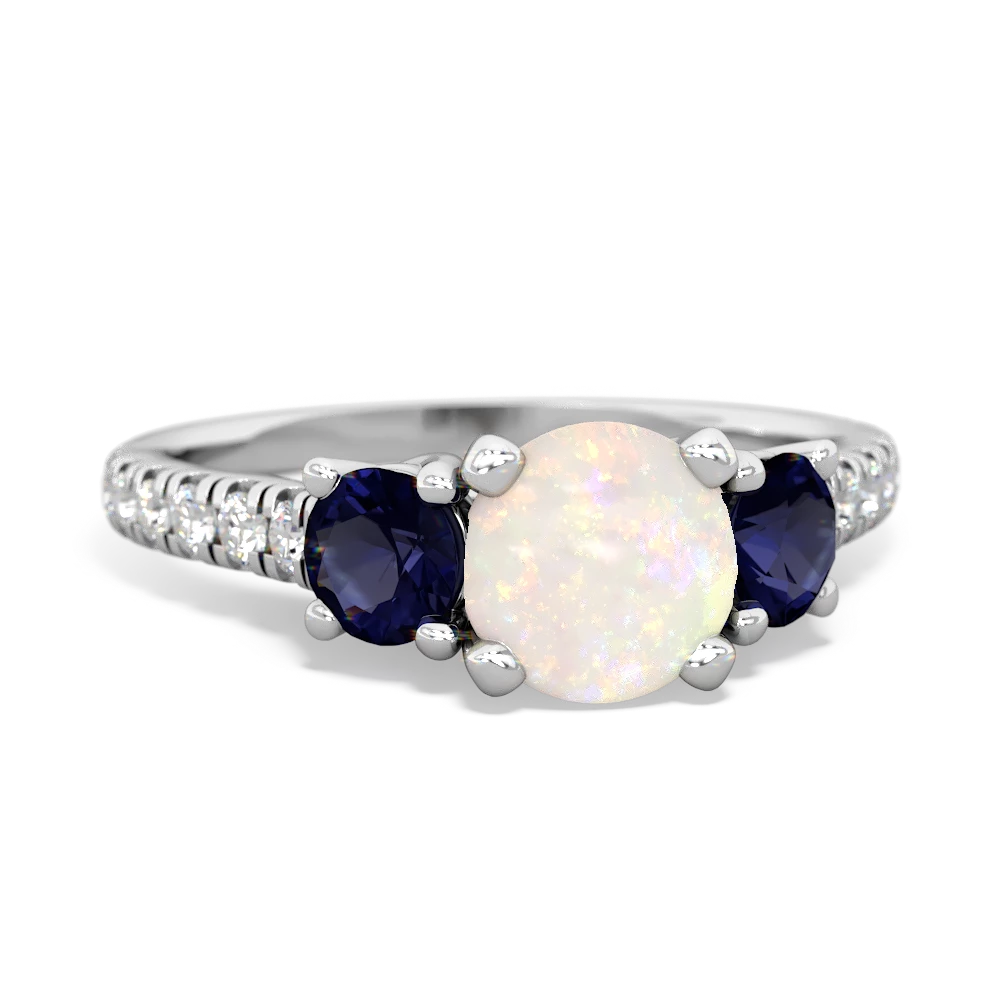 Opal Pave Trellis 14K White Gold ring R5500