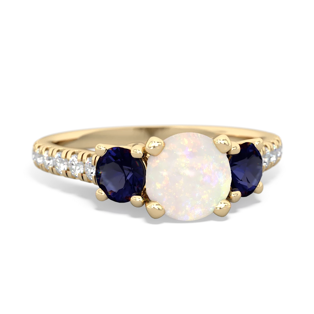 Opal Pave Trellis 14K Yellow Gold ring R5500