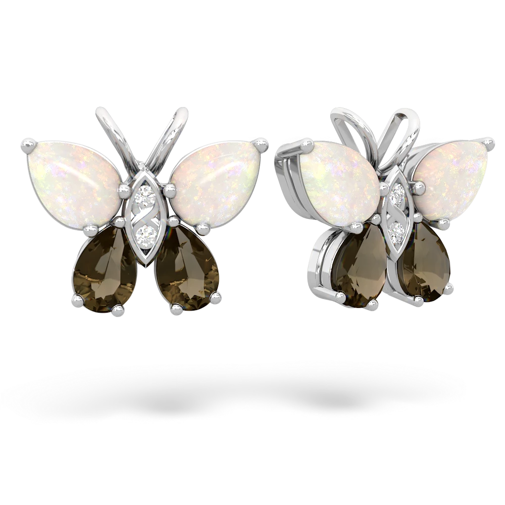 Opal Butterfly 14K White Gold earrings E2215