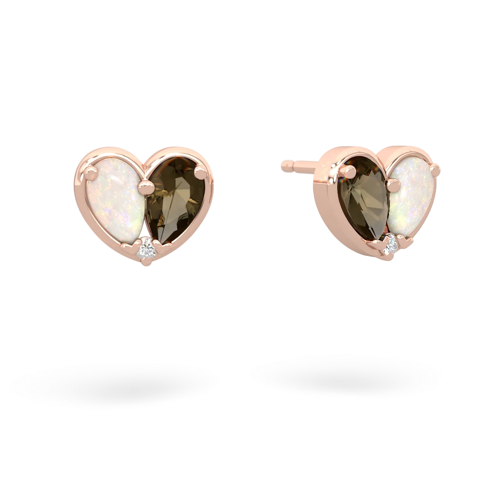 Opal 'Our Heart' 14K Rose Gold earrings E5072