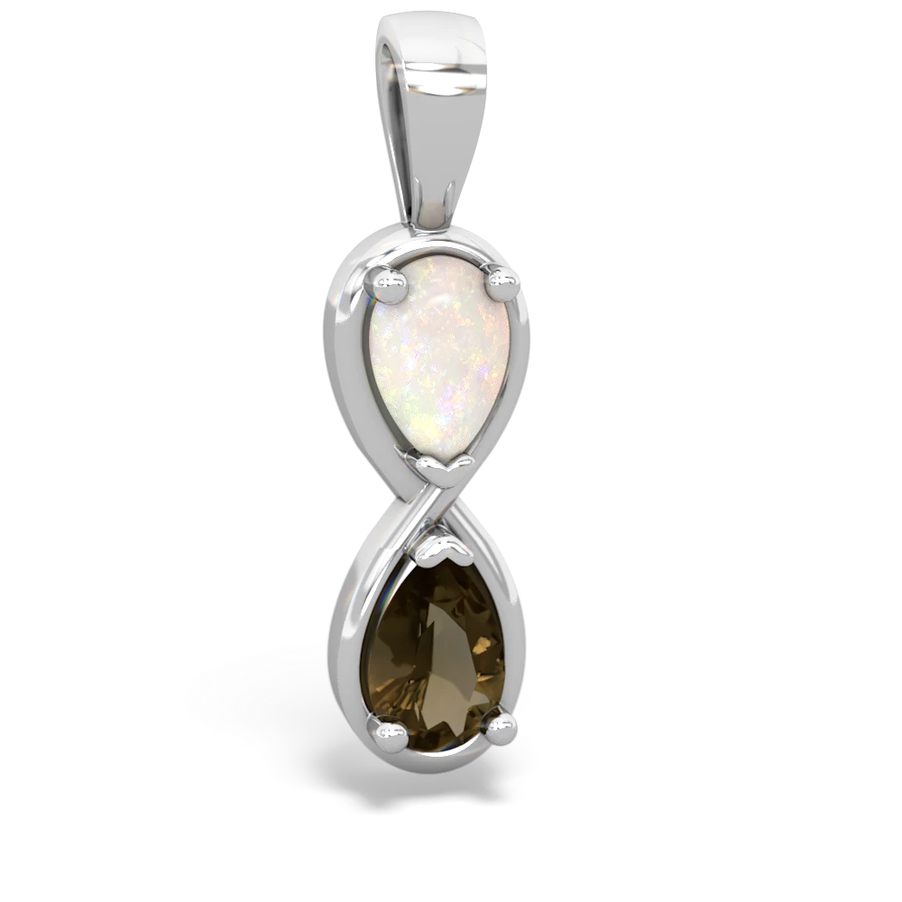 Opal Infinity 14K White Gold pendant P5050