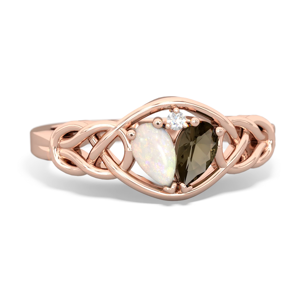 Opal Celtic Love Knot 14K Rose Gold ring R5420