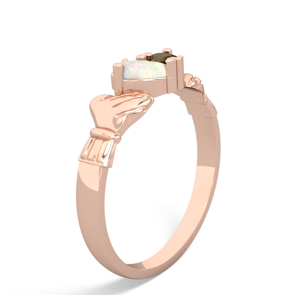 Opal 'Our Heart' Claddagh 14K Rose Gold ring R2388