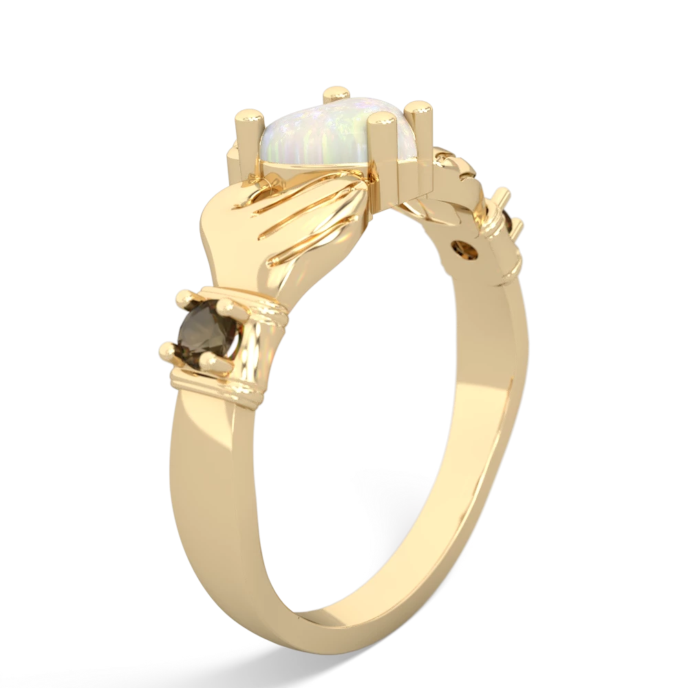 Opal Claddagh Keepsake 14K Yellow Gold ring R5245