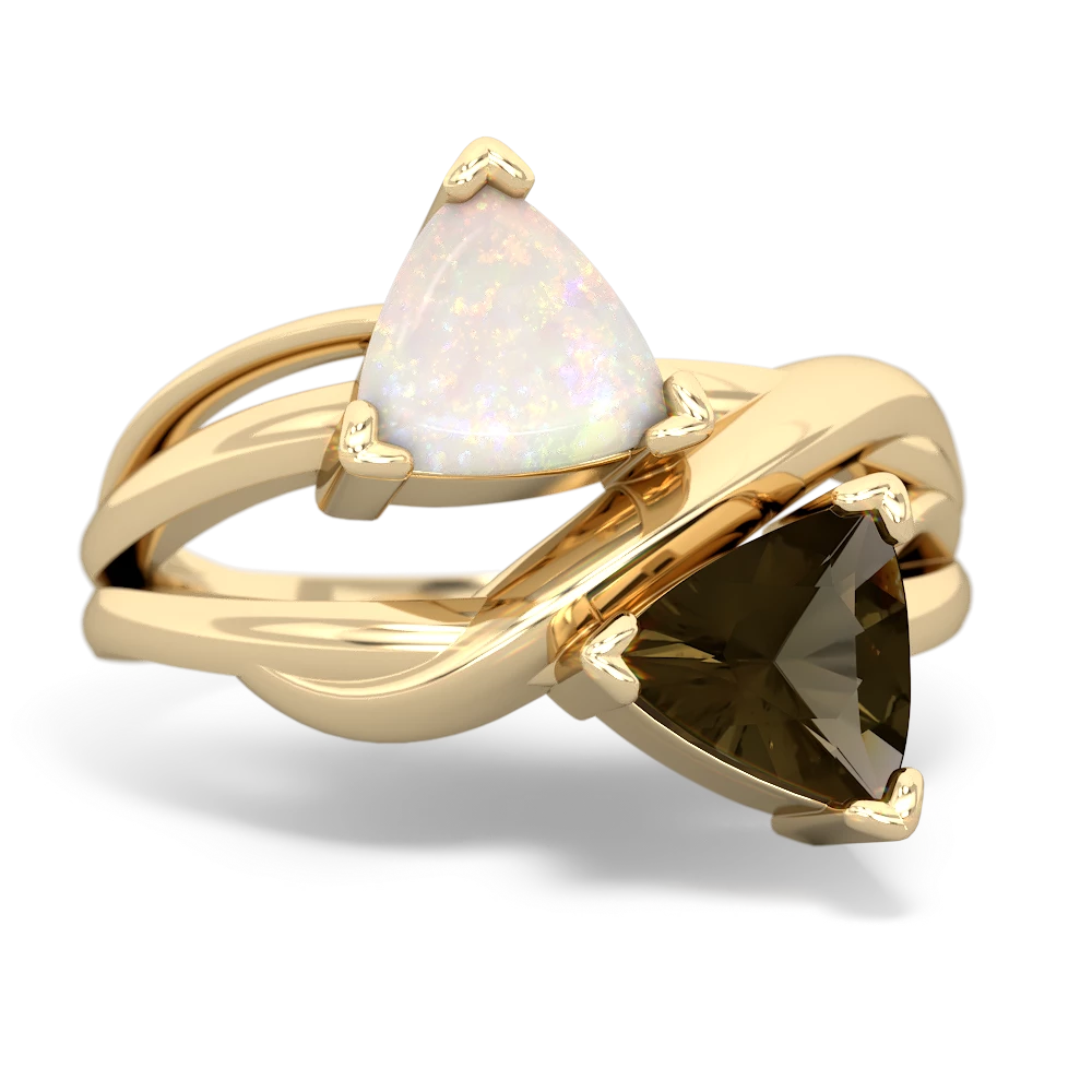 Opal Split Band Swirl 14K Yellow Gold ring R2341