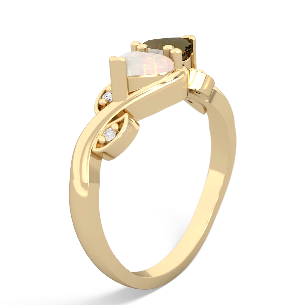 Opal Floral Elegance 14K Yellow Gold ring R5790