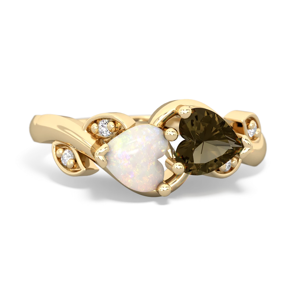 Opal Floral Elegance 14K Yellow Gold ring R5790