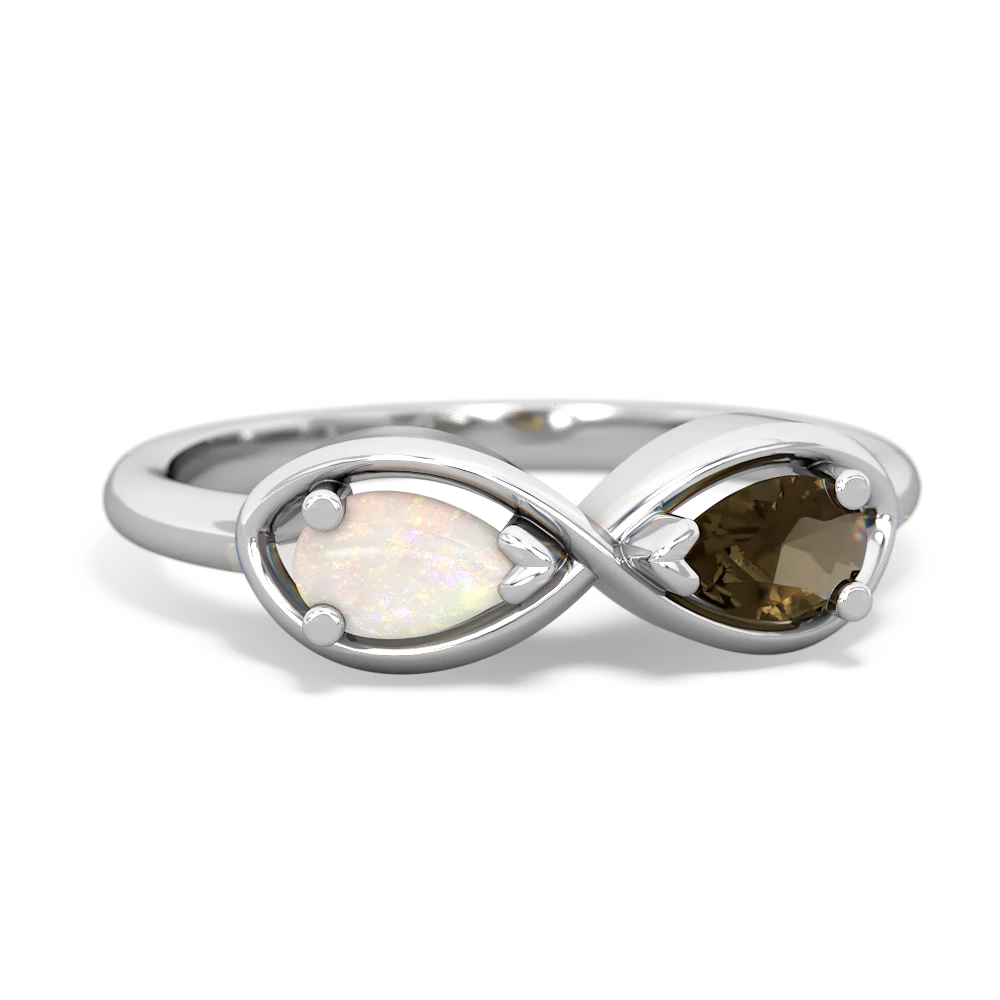 Opal Infinity 14K White Gold ring R5050