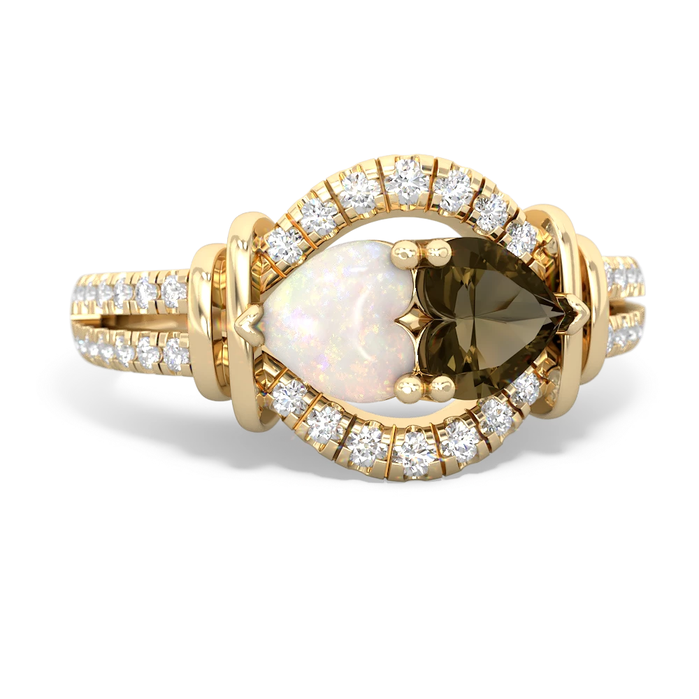 Opal Art-Deco Keepsake 14K Yellow Gold ring R5630