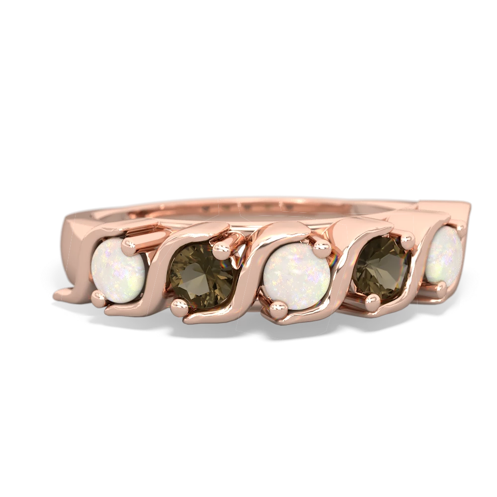 Opal Anniversary Band 14K Rose Gold ring R2089