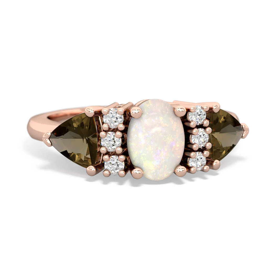 Opal Antique Style Three Stone 14K Rose Gold ring R2186