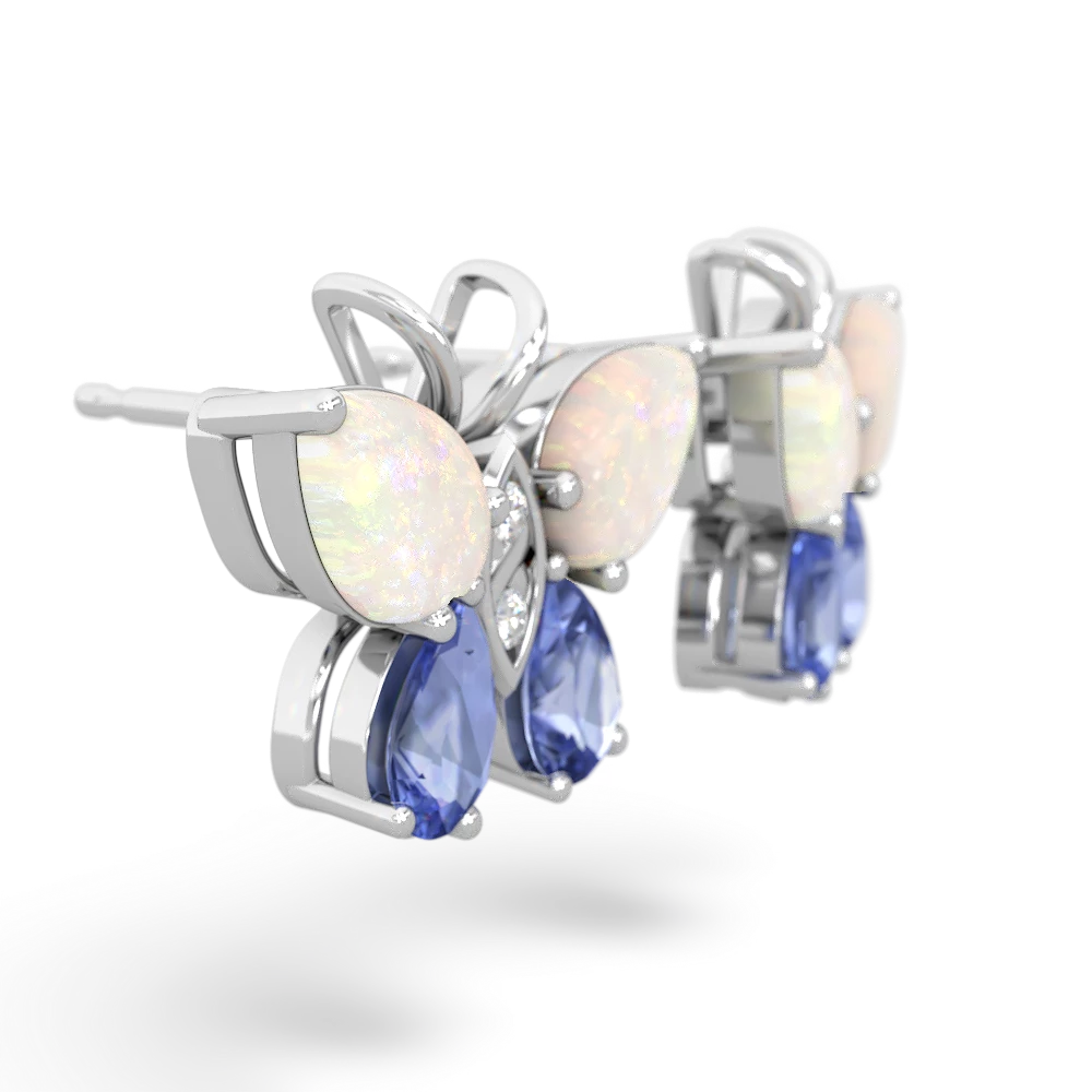 Opal Butterfly 14K White Gold earrings E2215