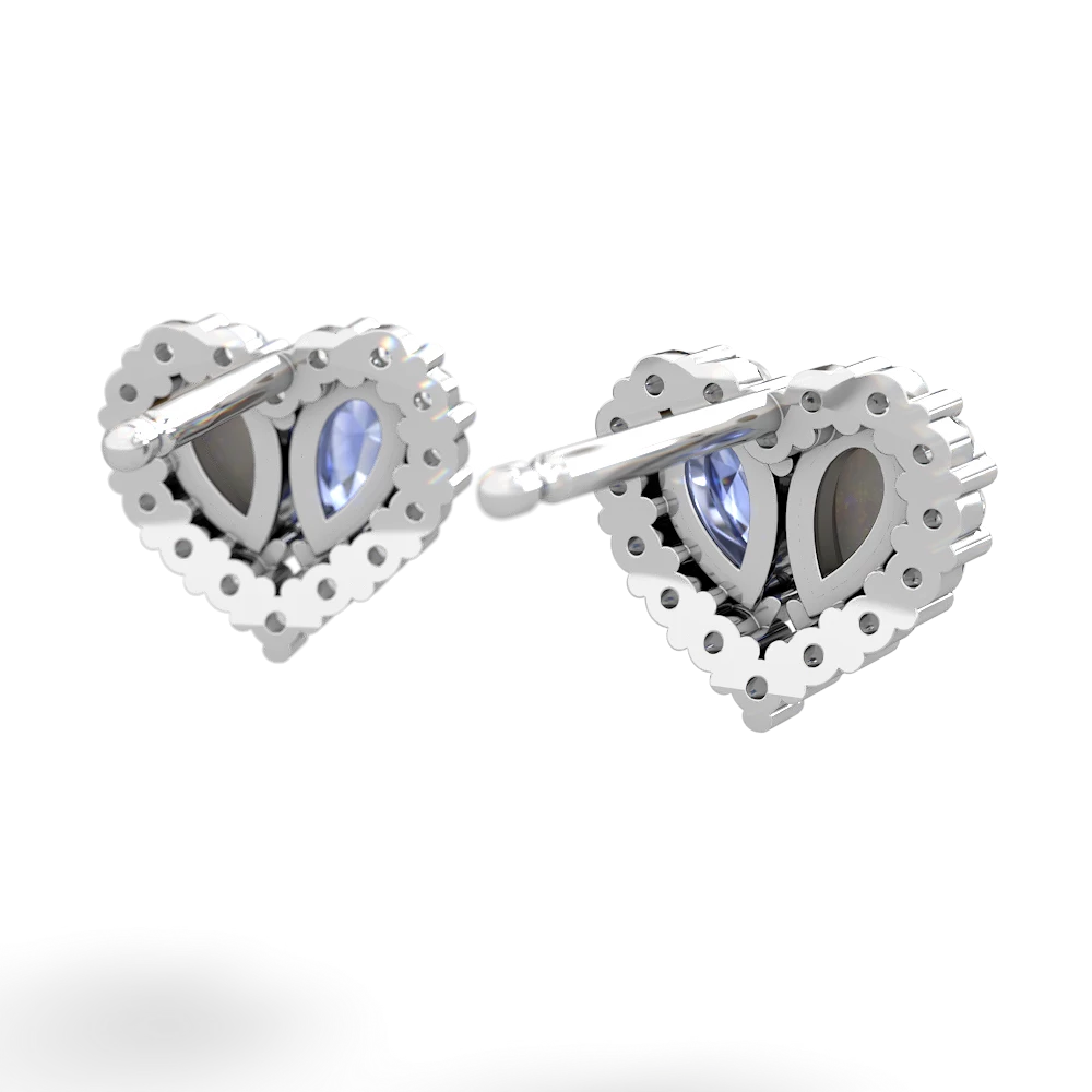 Opal Halo 14K White Gold earrings E7008