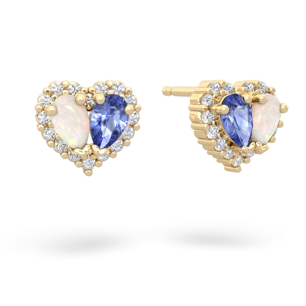 Opal Halo 14K Yellow Gold earrings E7008