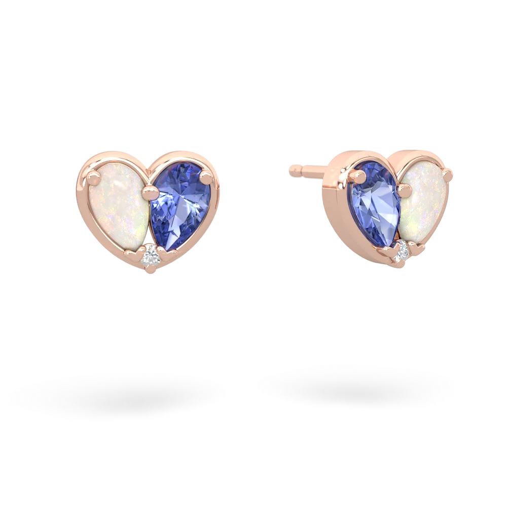 Opal 'Our Heart' 14K Rose Gold earrings E5072