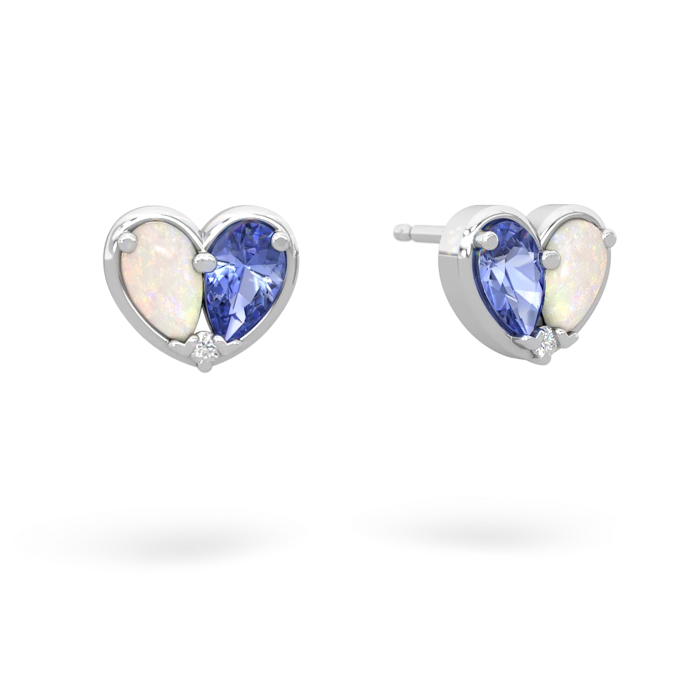 Opal 'Our Heart' 14K White Gold earrings E5072