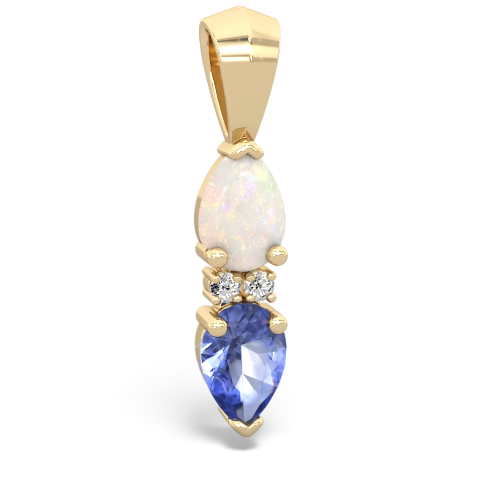 Opal Bowtie Drop 14K Yellow Gold pendant P0865