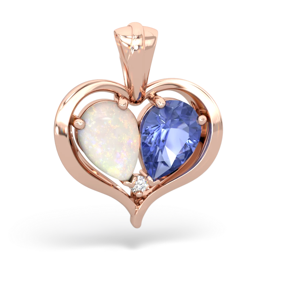 Opal Two Become One 14K Rose Gold pendant P5330