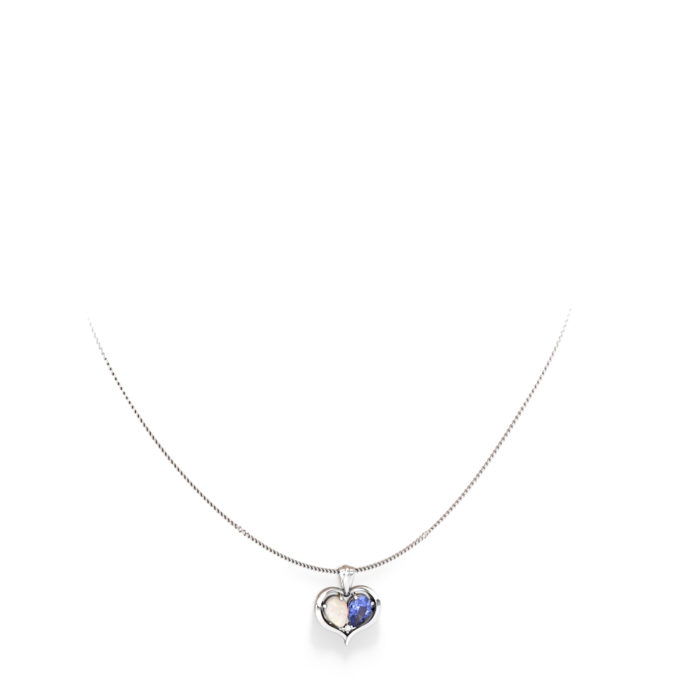 Opal Two Become One 14K White Gold pendant P5330