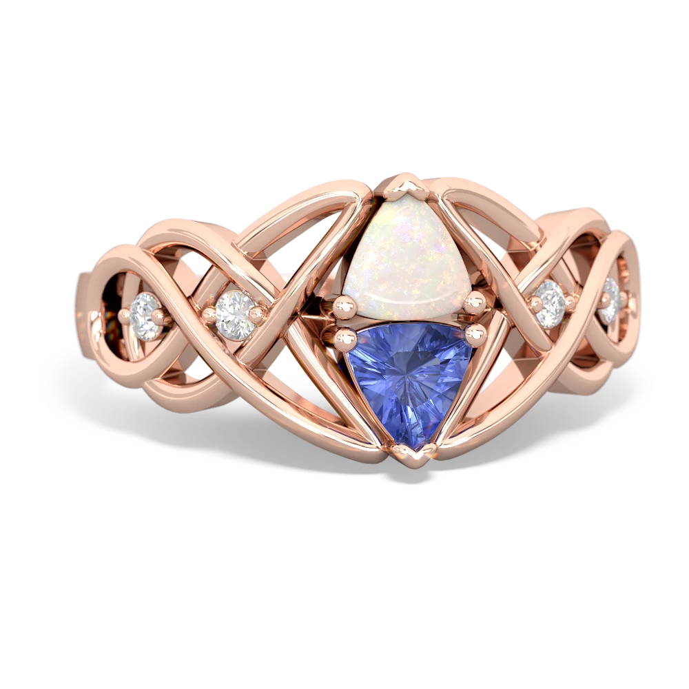 Opal Keepsake Celtic Knot 14K Rose Gold ring R5300