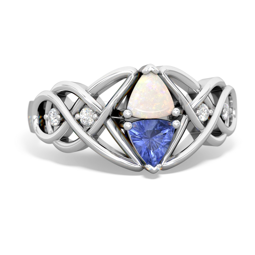 Opal Keepsake Celtic Knot 14K White Gold ring R5300