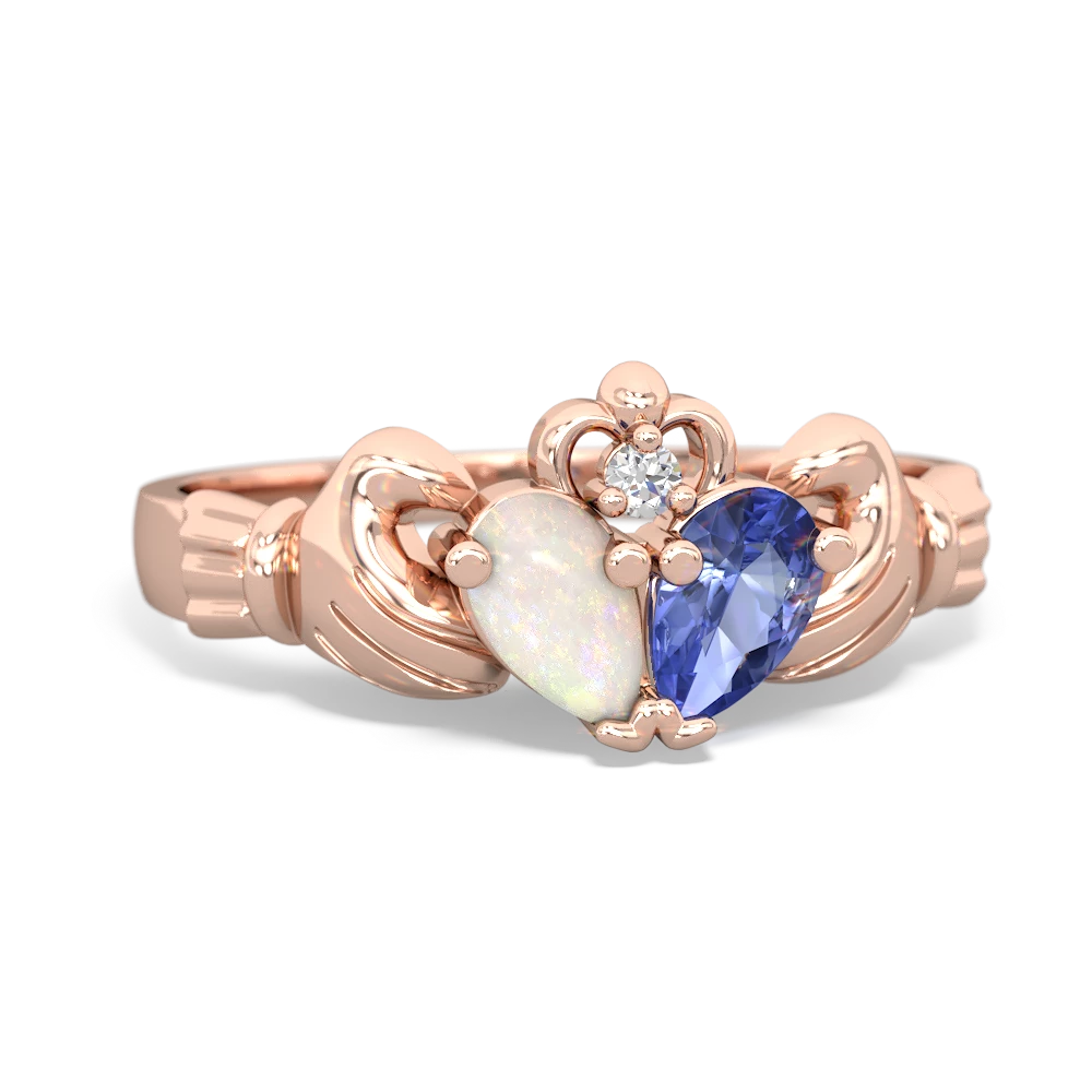 Opal 'Our Heart' Claddagh 14K Rose Gold ring R2388