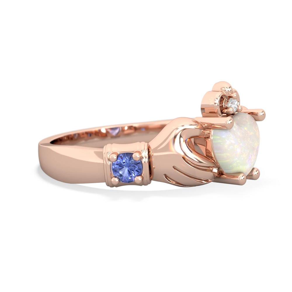 Opal Claddagh Keepsake 14K Rose Gold ring R5245