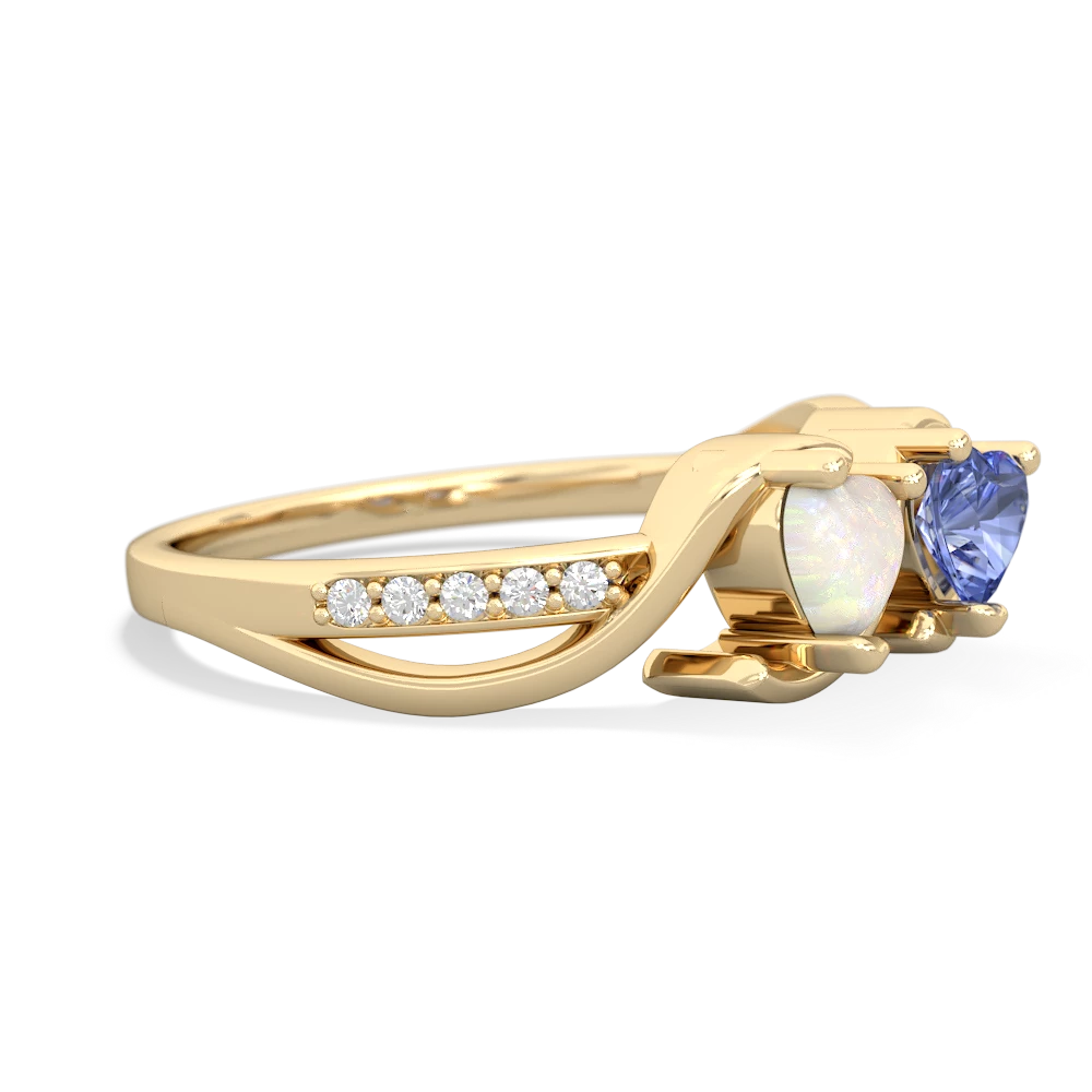 Opal Side By Side 14K Yellow Gold ring R3090